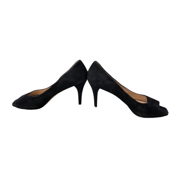 Maxmara Black Suede Peep-Toe Heels size 39.5 - Picture 6 of 8